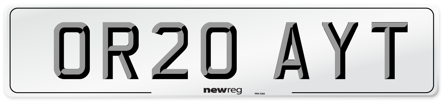 OR20 AYT Number Plate from New Reg